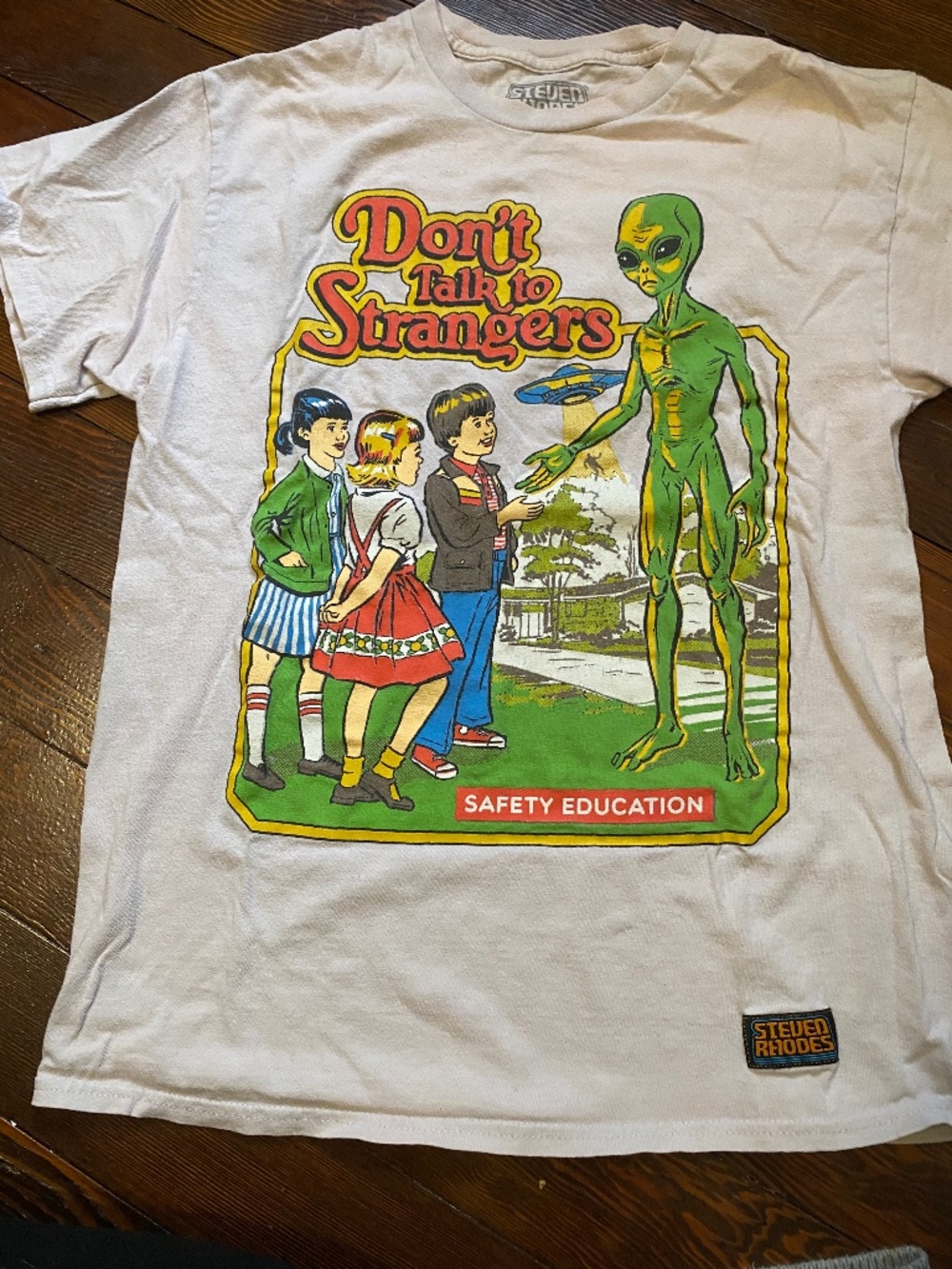 Steven Rhodes Shirt Mens Graphic Tee Alien Don't Talk To Strangers